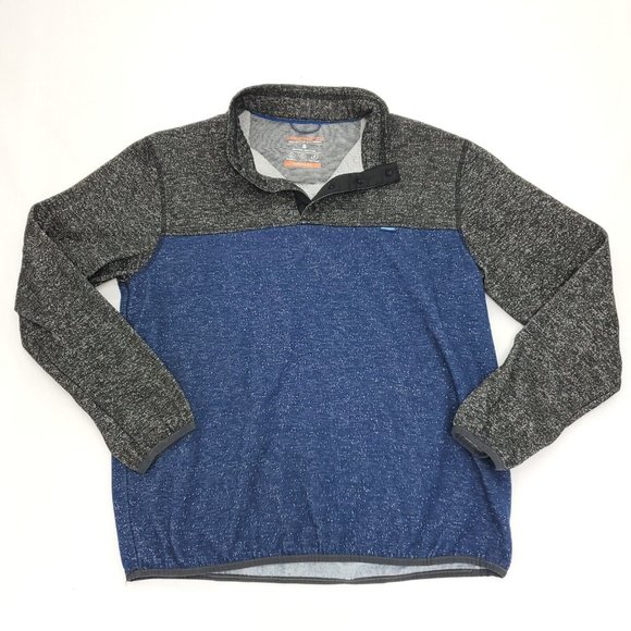 Hawke Co 1/4 Snap Button Pullover Sweatshirt Men Medium Blue Performance Fleece - Picture 1 of 9